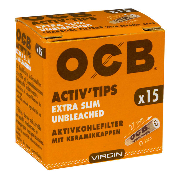 OCB Aktiv Tips Extra Slim Unbleached 6mm