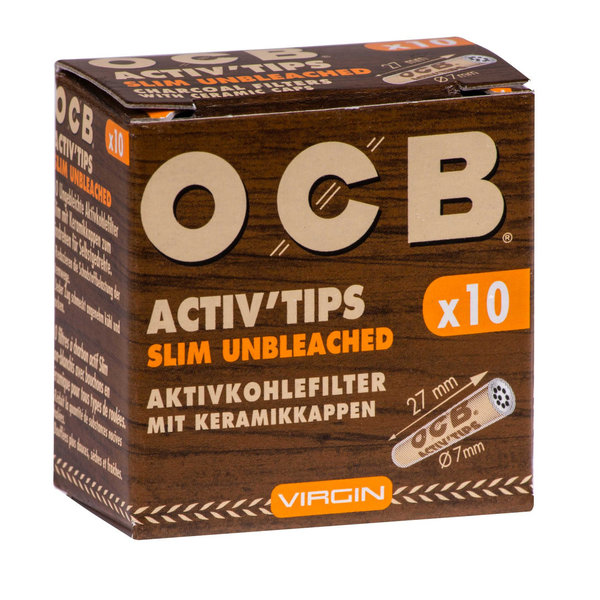 OCB Aktiv Tips Slim Unbleached 7mm