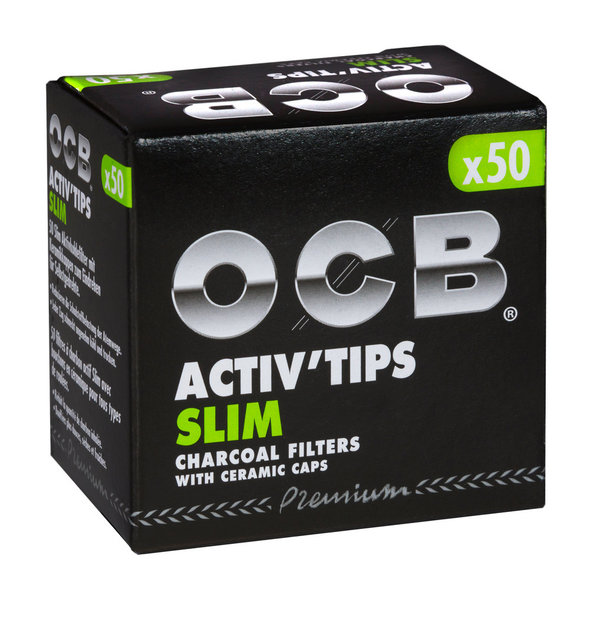 OCB Aktiv Tips Slim 7mm Black